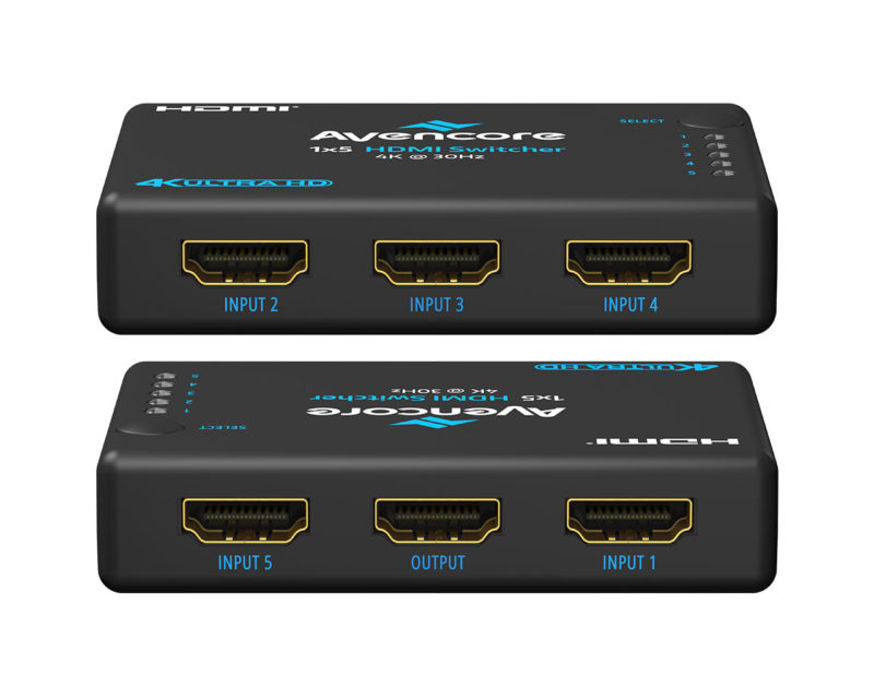 Halon Series 5-Port HDMI Switcher with Remote Control 4K@30Hz Gallery 2