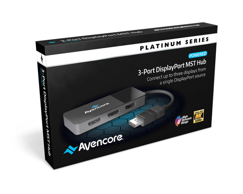 Platinum Series 3-Port DisplayPort MST Hub with DisplayPort Connector Box